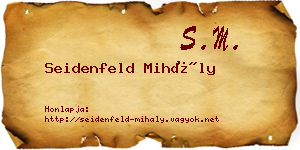 Seidenfeld Mihály névjegykártya